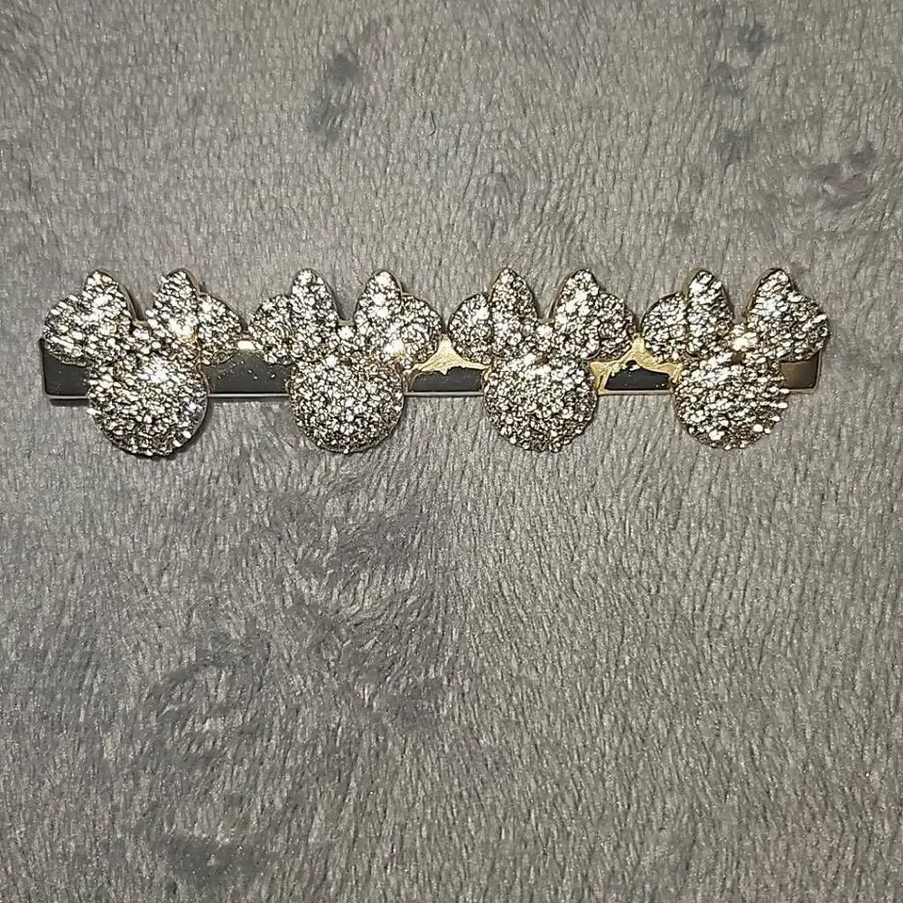 Disney X BaubleBar Mickey/Minnie Mouse Gold Tone Rhinestone Hair Clips